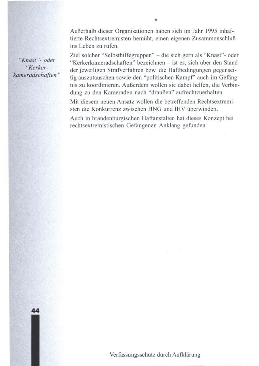 Seite 46 des Verfassungsschutzbericht 1995 Brandenburg