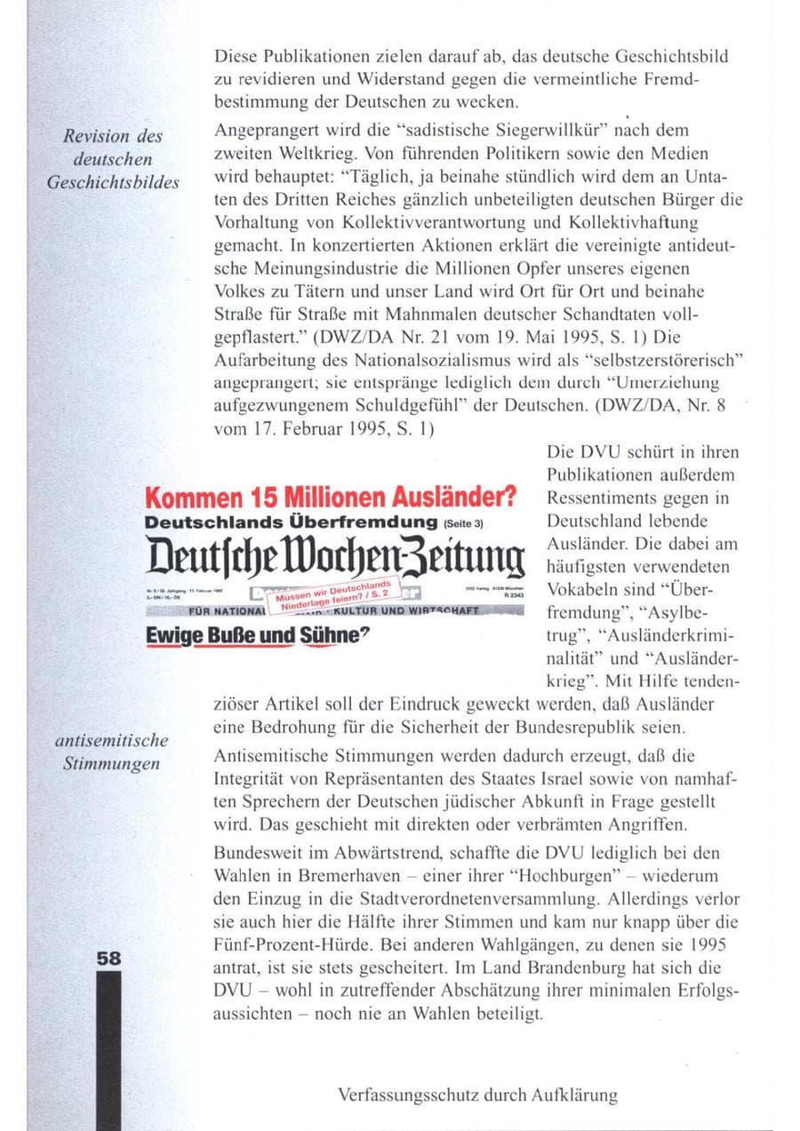 Seite 60 des Verfassungsschutzbericht 1995 Brandenburg