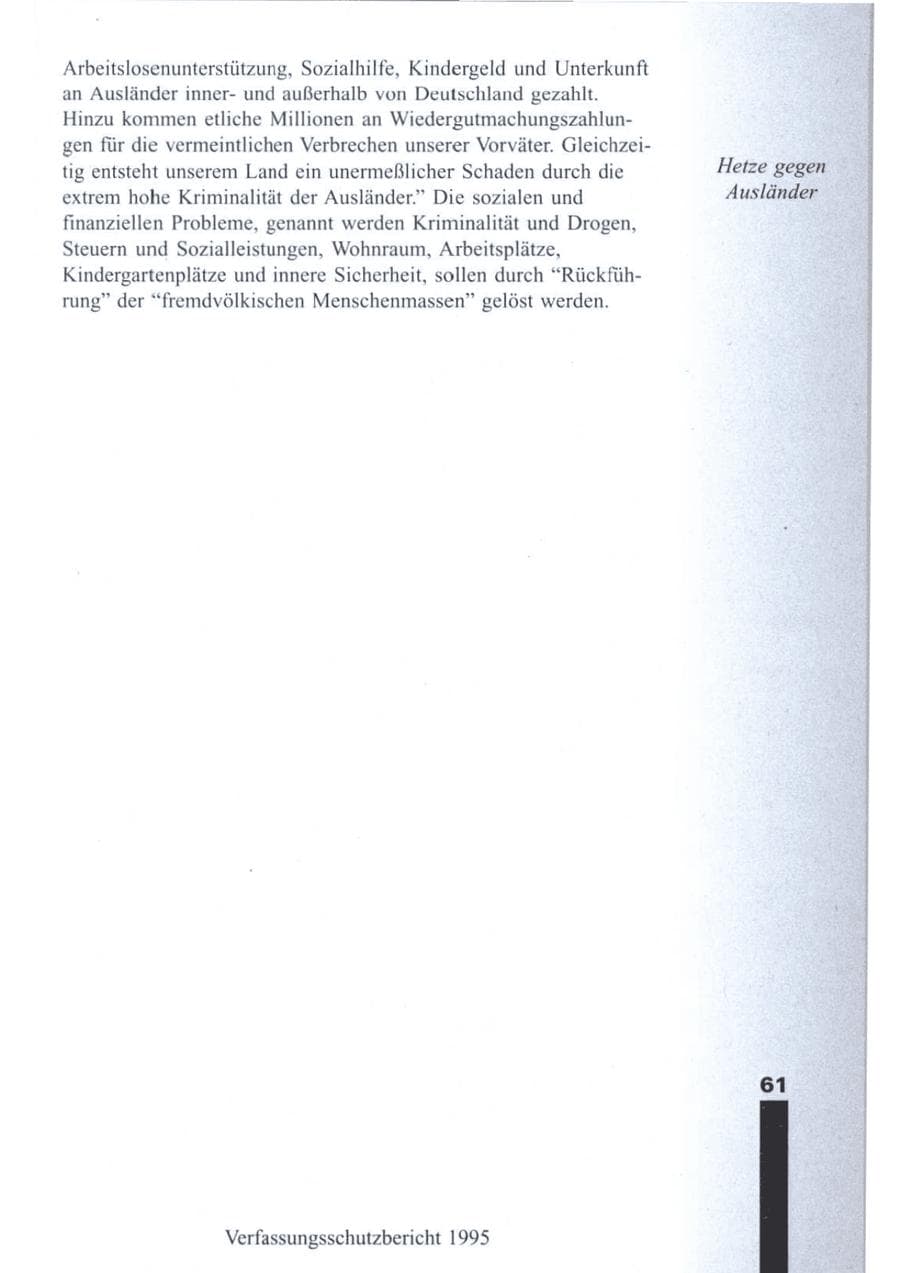 Seite 63 des Verfassungsschutzbericht 1995 Brandenburg