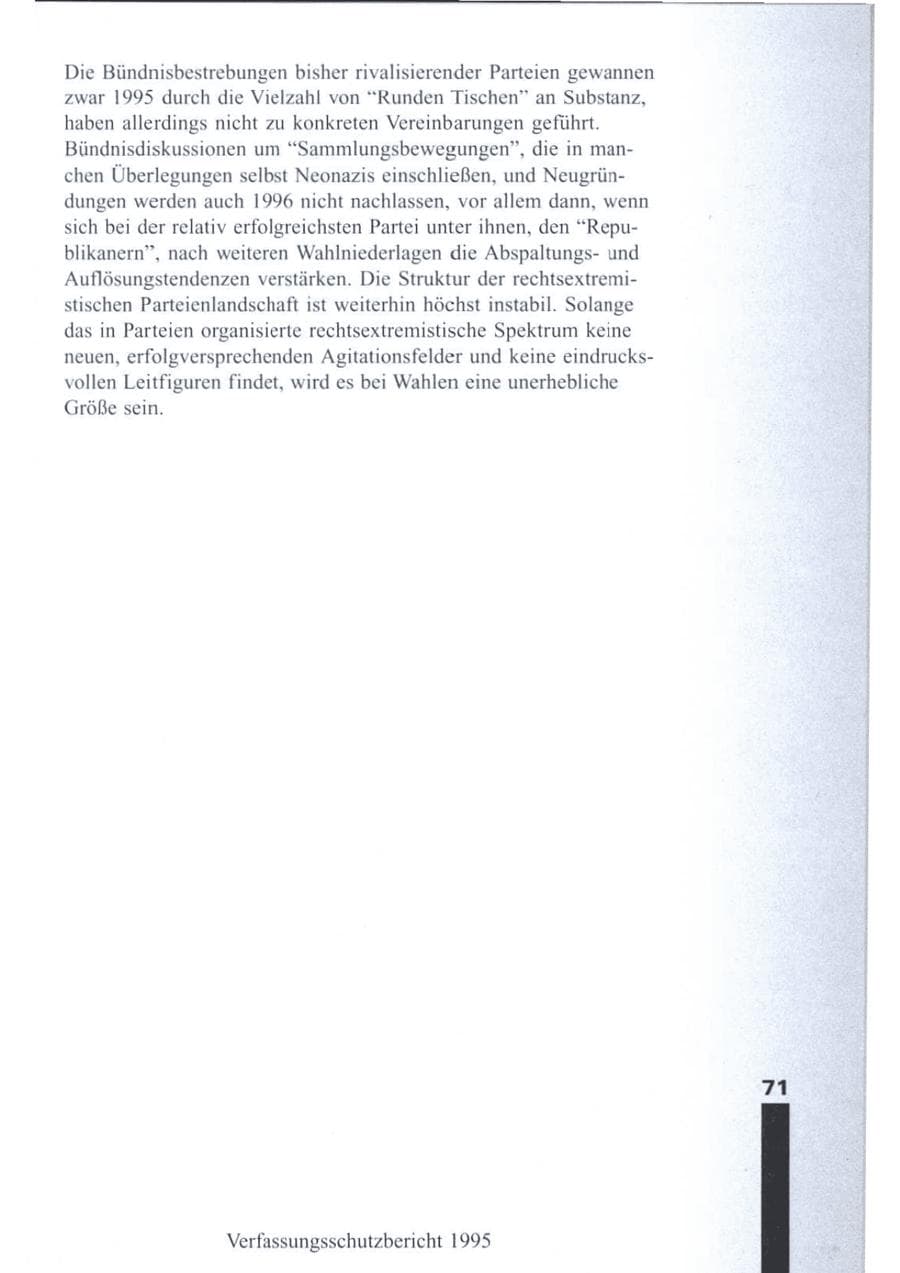 Seite 73 des Verfassungsschutzbericht 1995 Brandenburg