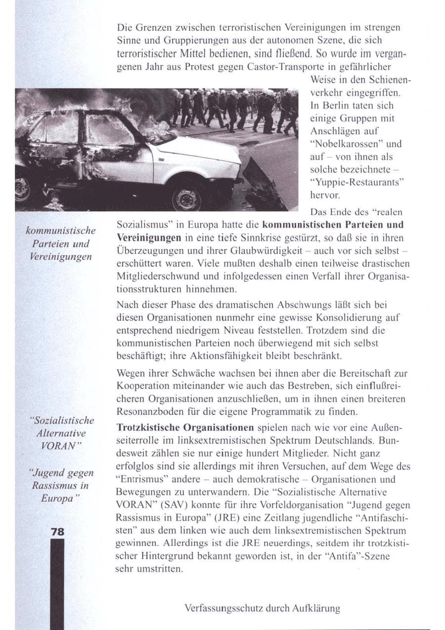 Seite 80 des Verfassungsschutzbericht 1995 Brandenburg
