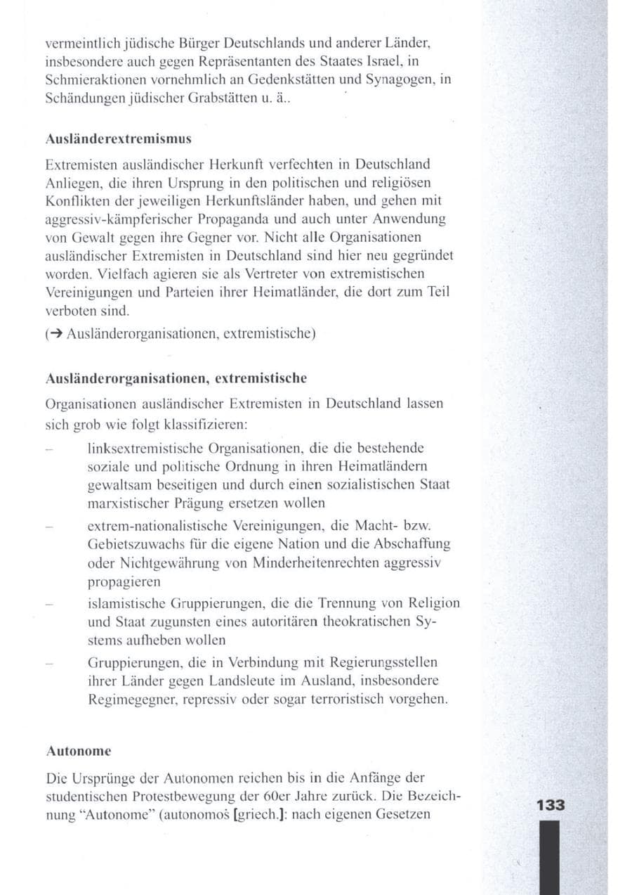 Seite 135 des Verfassungsschutzbericht 1996 Brandenburg