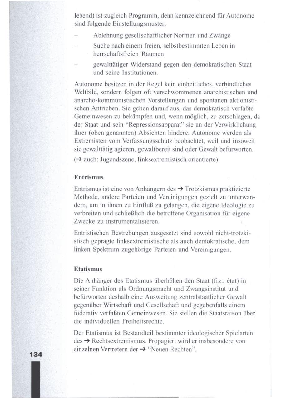 Seite 136 des Verfassungsschutzbericht 1996 Brandenburg