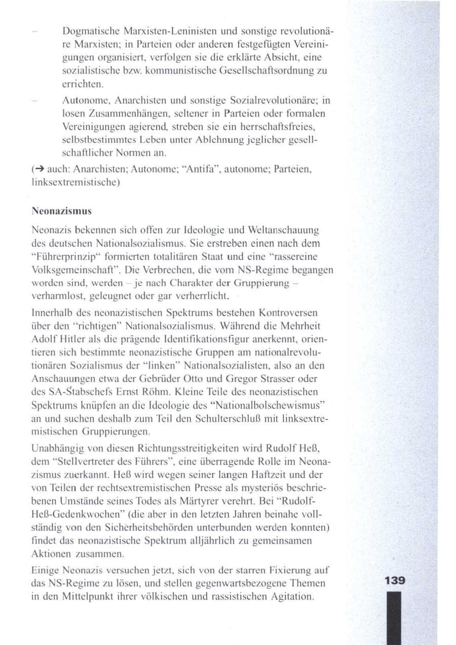 Seite 141 des Verfassungsschutzbericht 1996 Brandenburg