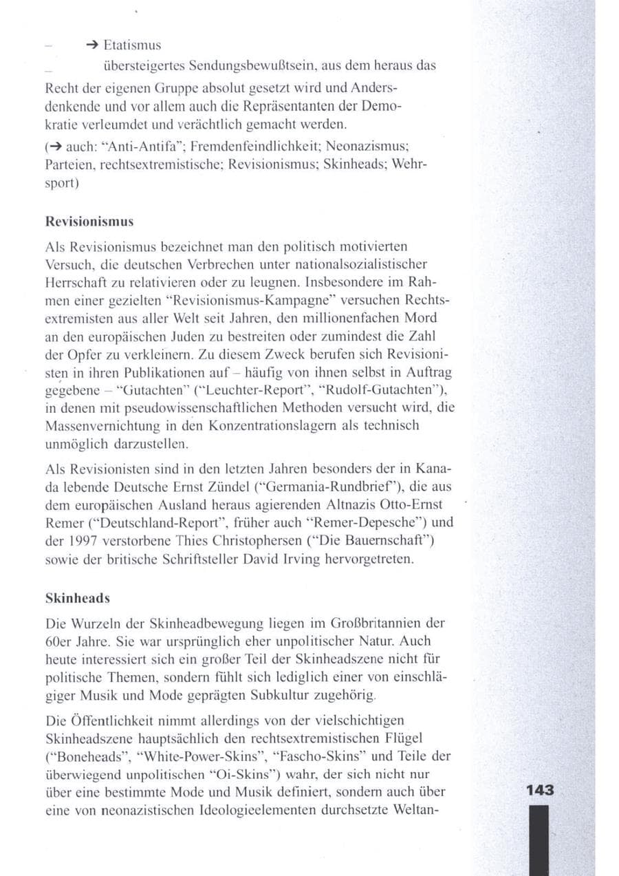 Seite 145 des Verfassungsschutzbericht 1996 Brandenburg