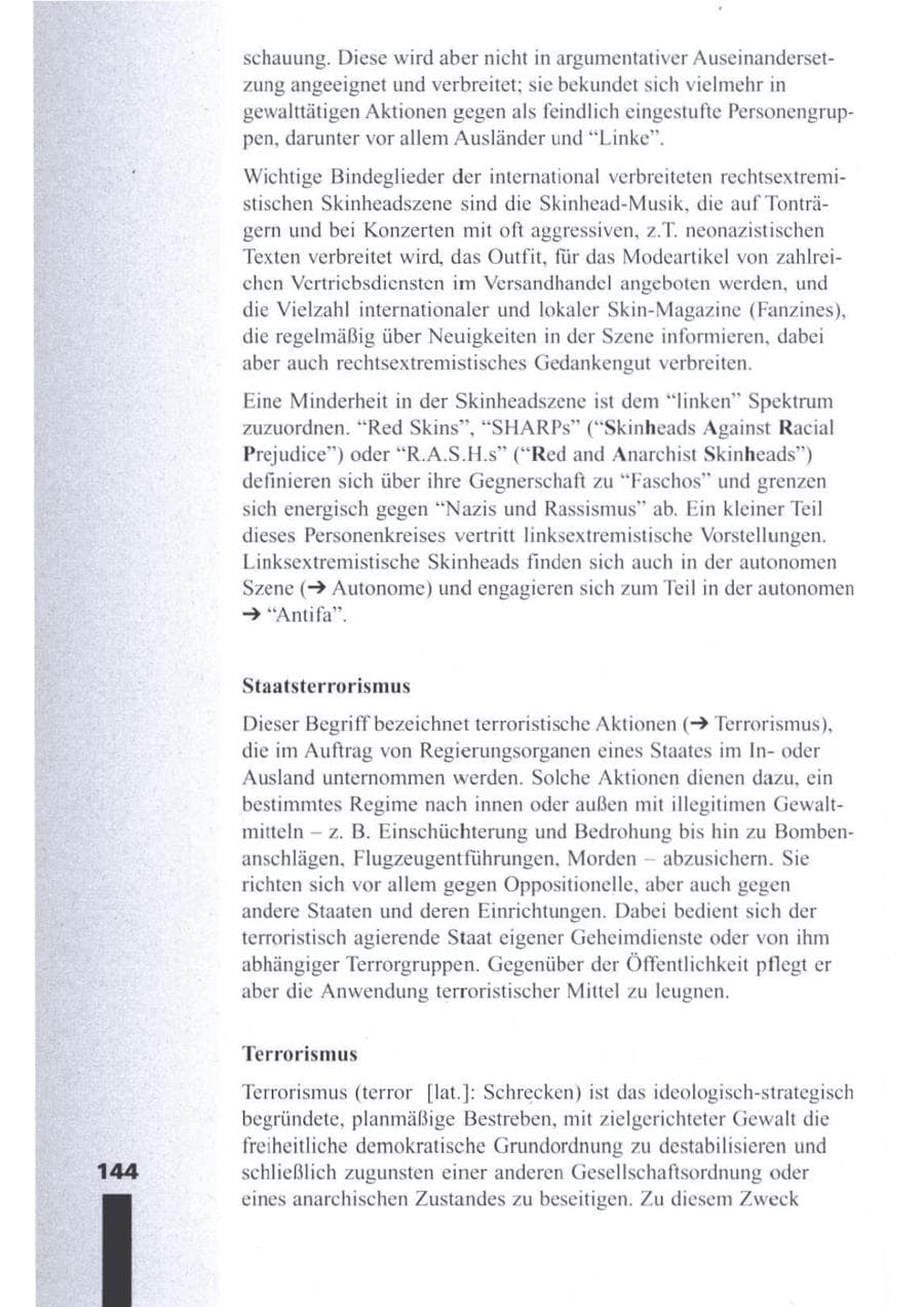 Seite 146 des Verfassungsschutzbericht 1996 Brandenburg
