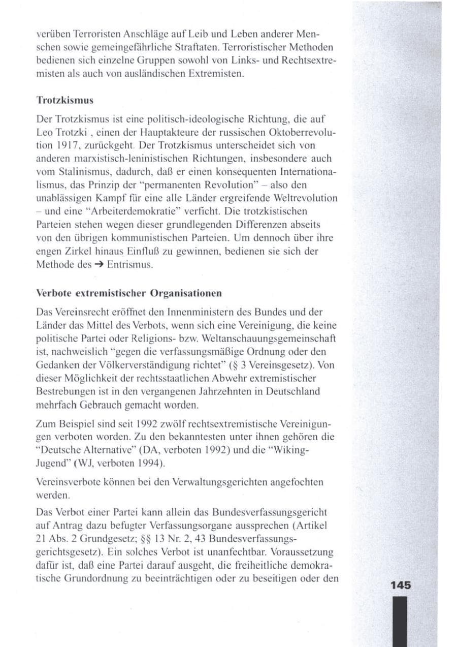 Seite 147 des Verfassungsschutzbericht 1996 Brandenburg