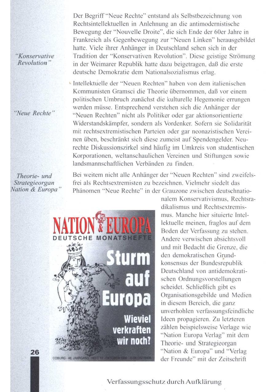 Seite 28 des Verfassungsschutzbericht 1996 Brandenburg