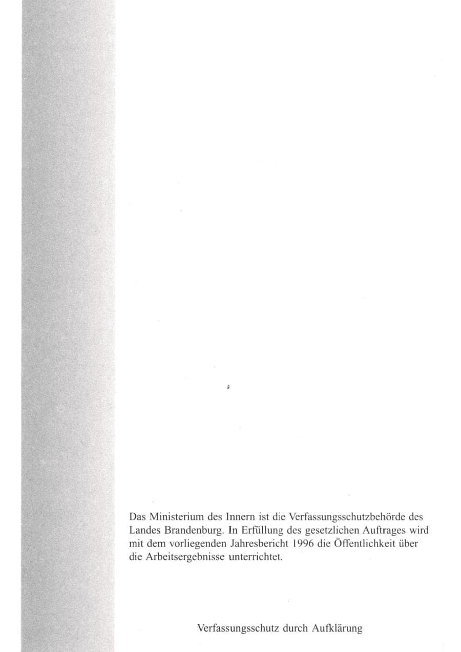 Seite 4 des Verfassungsschutzbericht 1996 Brandenburg