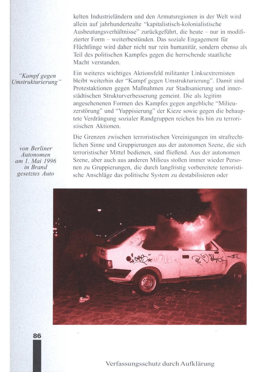 Seite 88 des Verfassungsschutzbericht 1996 Brandenburg