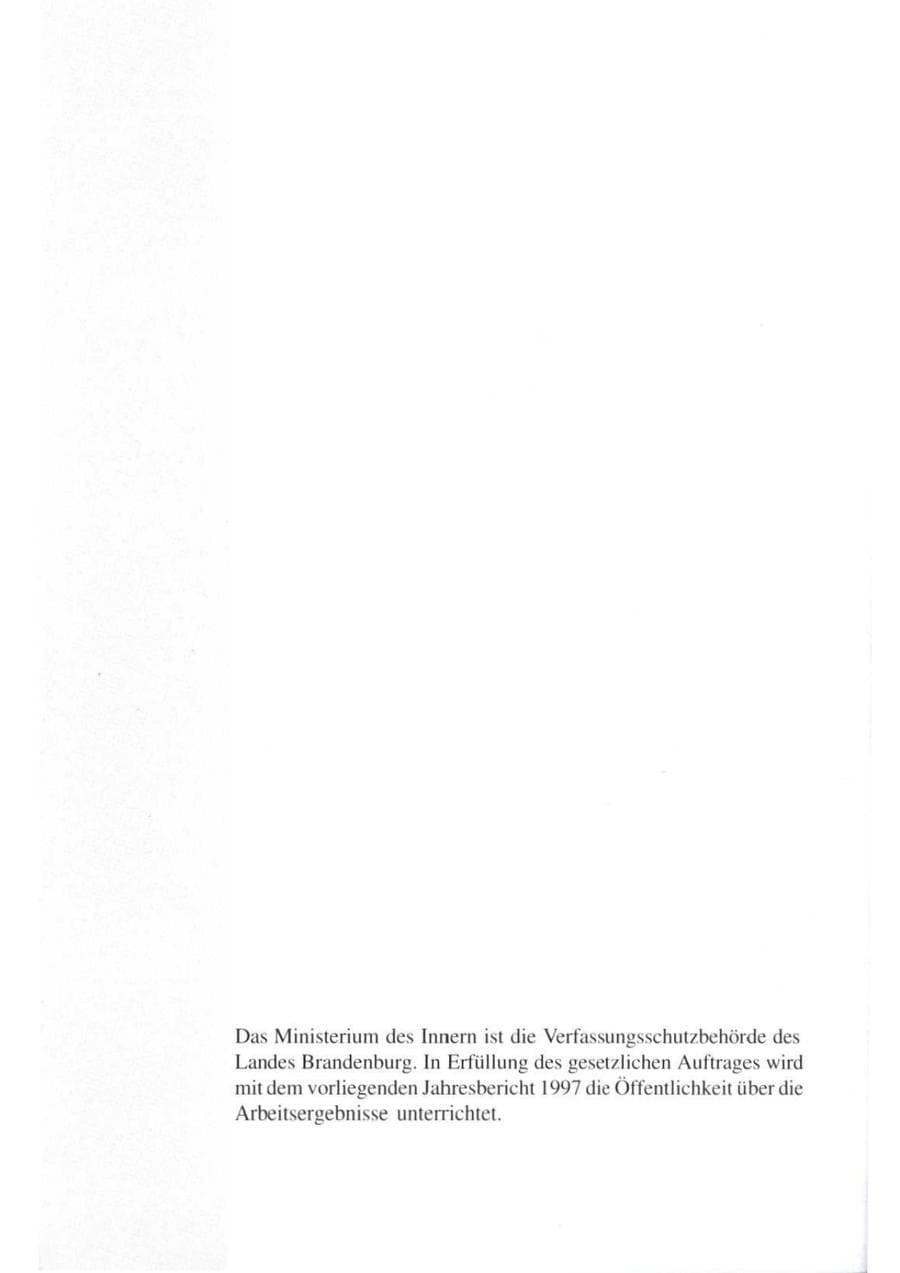 Seite 2 des Verfassungsschutzbericht 1997 Brandenburg