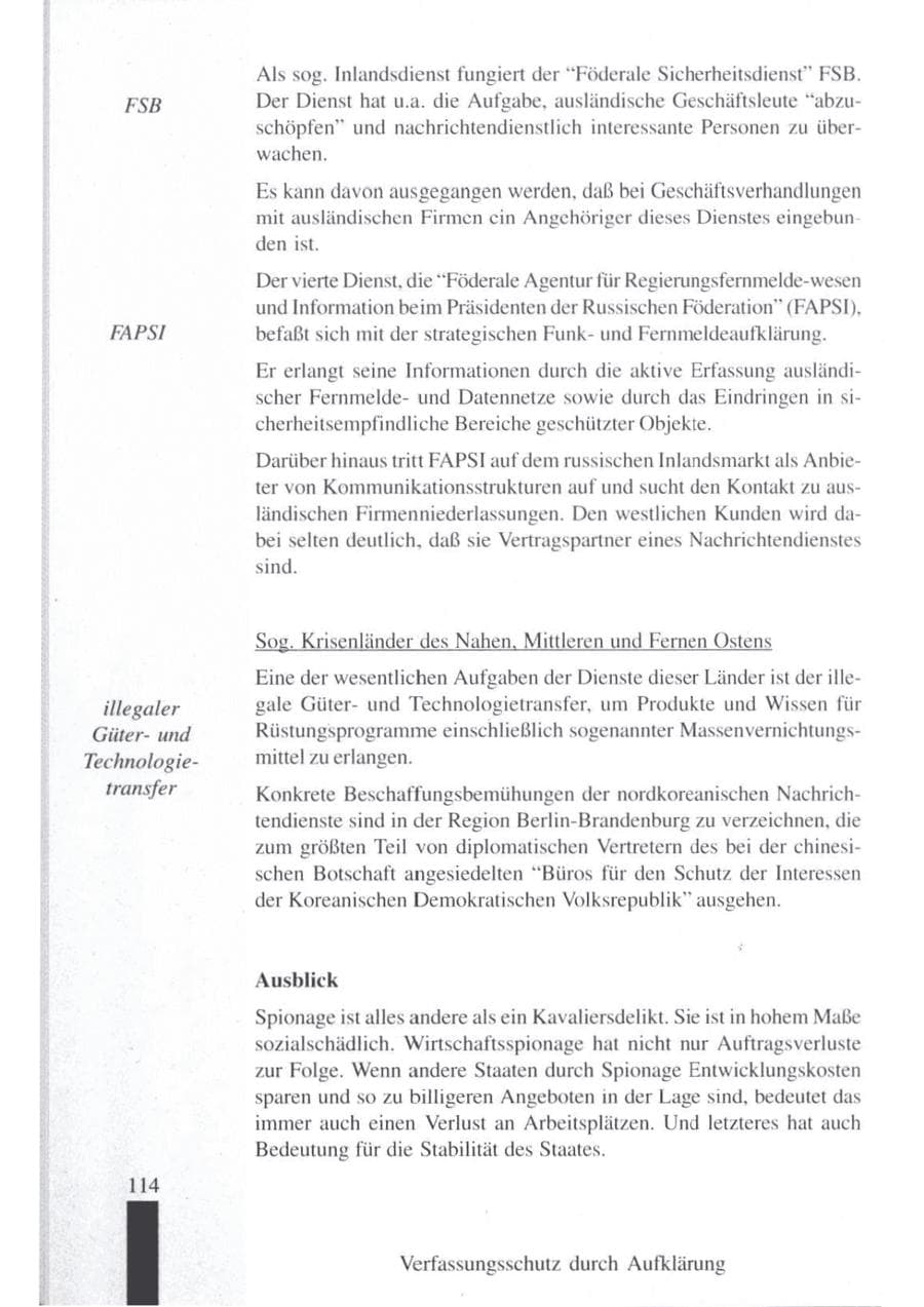 Seite 116 des Verfassungsschutzbericht 1997 Brandenburg
