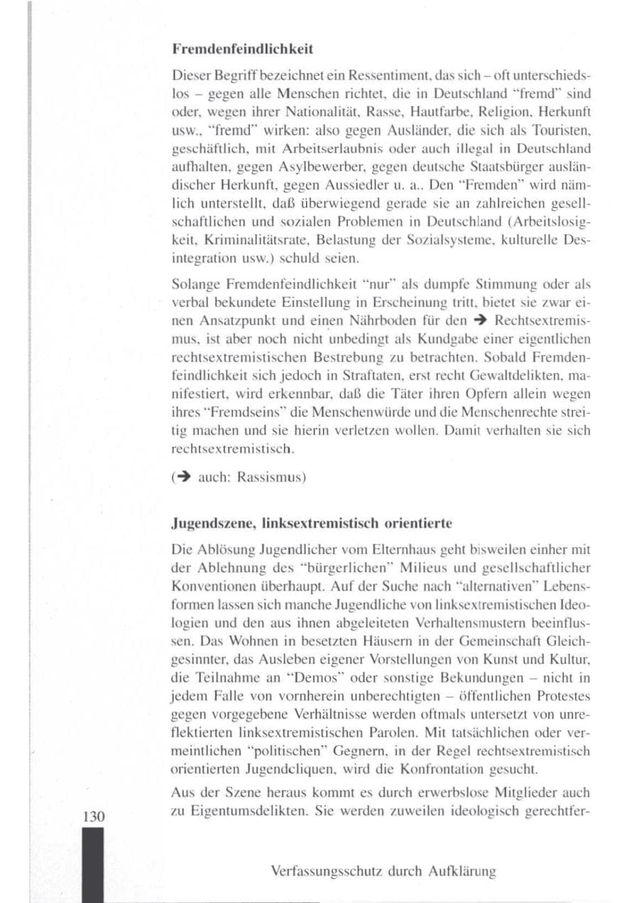 Seite 132 des Verfassungsschutzbericht 1997 Brandenburg