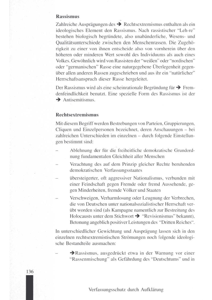 Seite 138 des Verfassungsschutzbericht 1997 Brandenburg