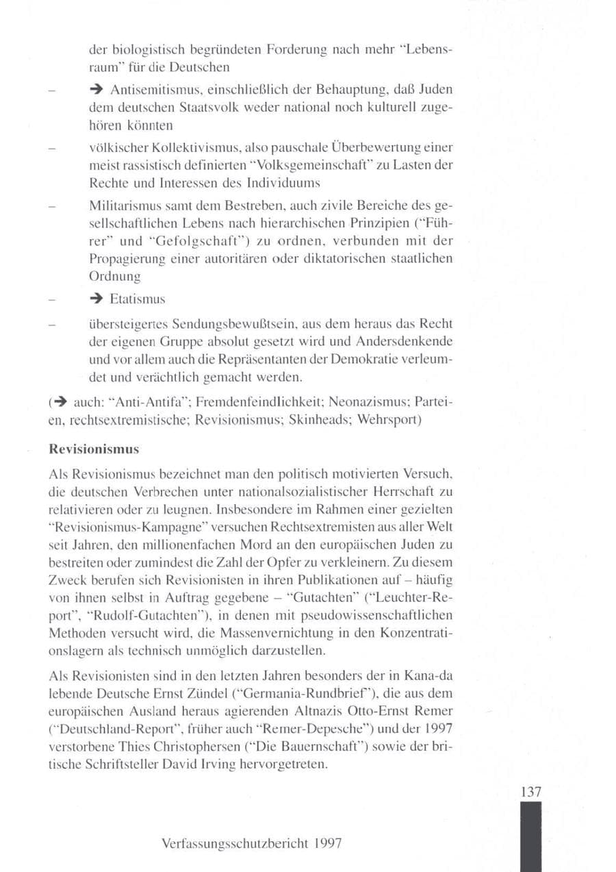 Seite 139 des Verfassungsschutzbericht 1997 Brandenburg