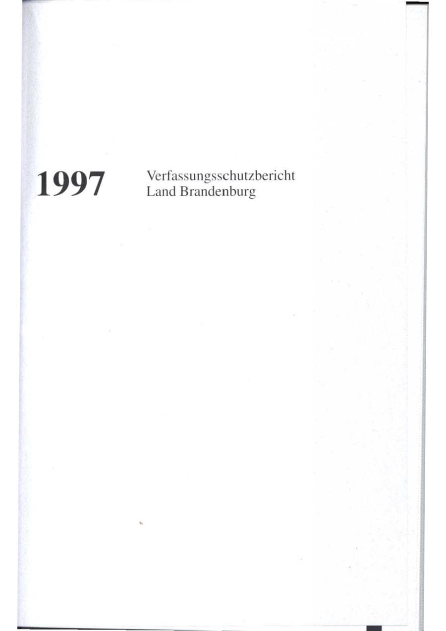 Seite 3 des Verfassungsschutzbericht 1997 Brandenburg