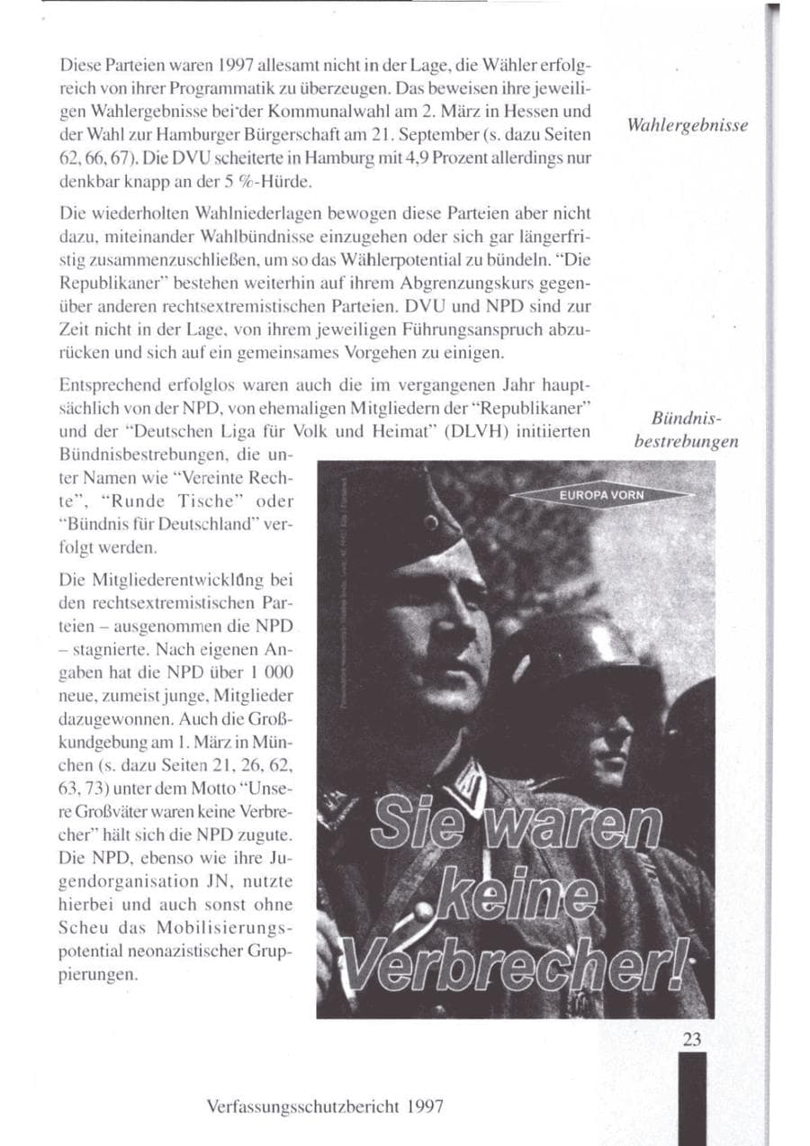 Seite 25 des Verfassungsschutzbericht 1997 Brandenburg