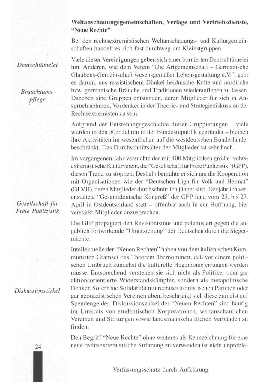 Seite 26 des Verfassungsschutzbericht 1997 Brandenburg
