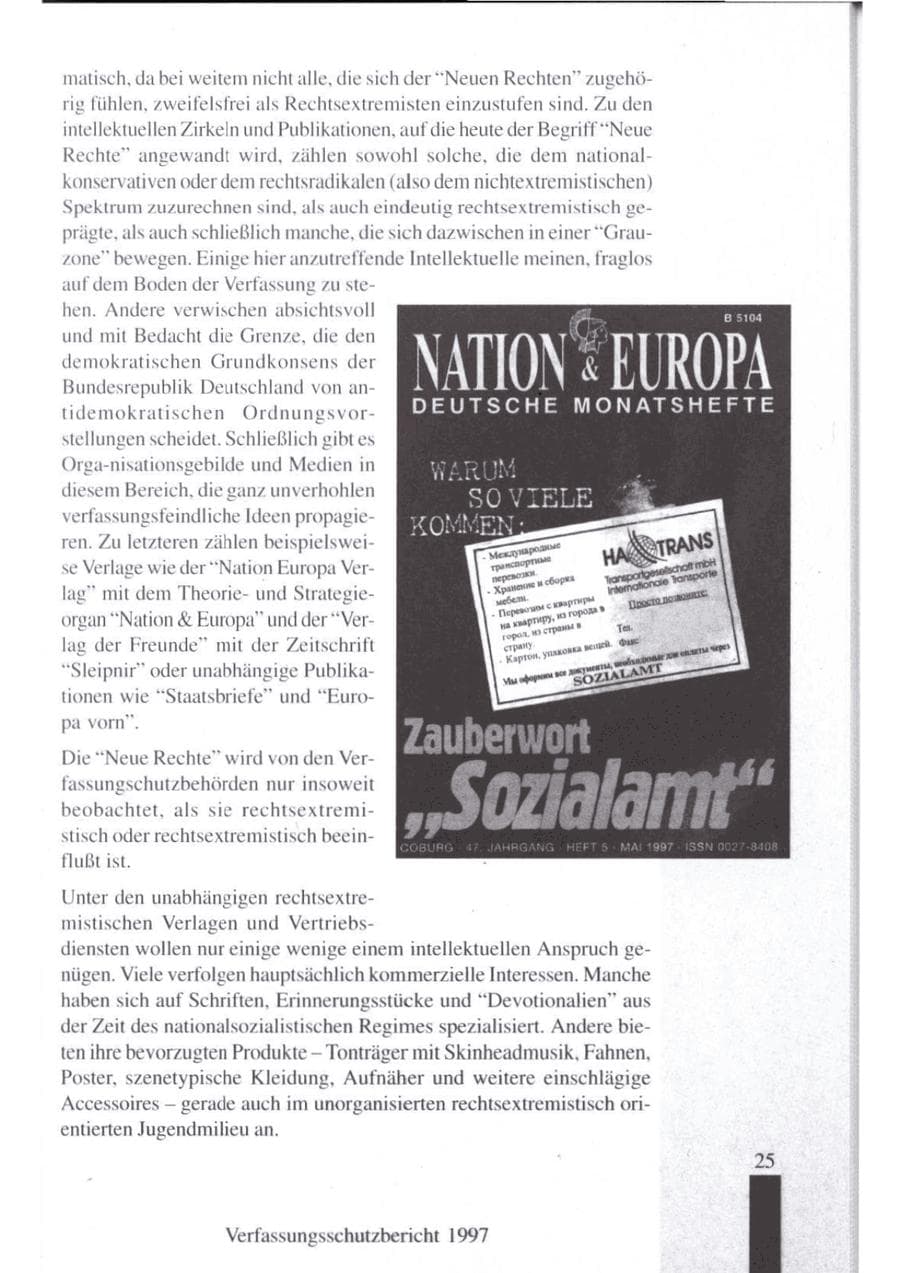 Seite 27 des Verfassungsschutzbericht 1997 Brandenburg