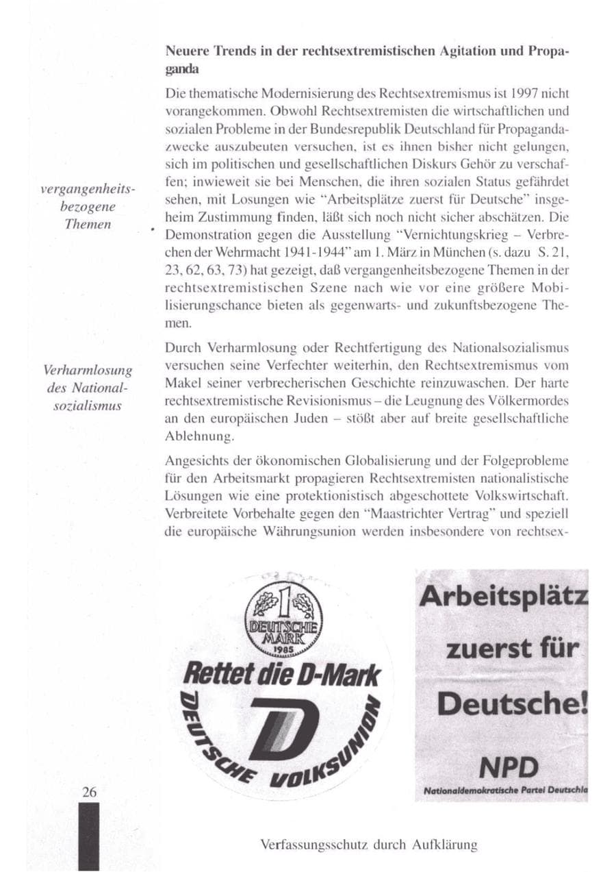Seite 28 des Verfassungsschutzbericht 1997 Brandenburg
