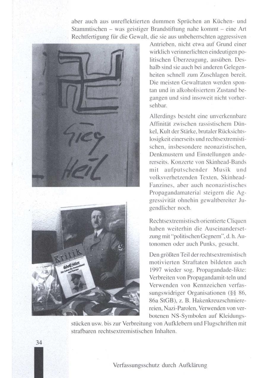 Seite 36 des Verfassungsschutzbericht 1997 Brandenburg