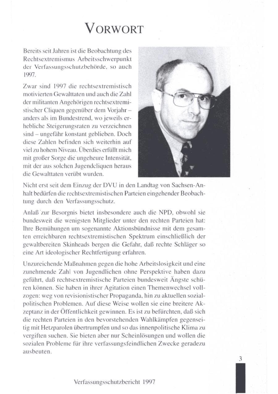 Seite 5 des Verfassungsschutzbericht 1997 Brandenburg