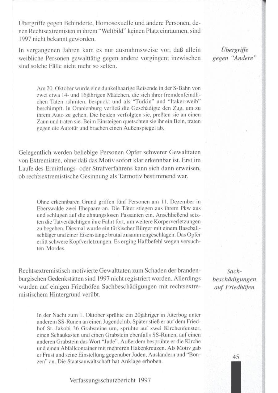 Seite 47 des Verfassungsschutzbericht 1997 Brandenburg