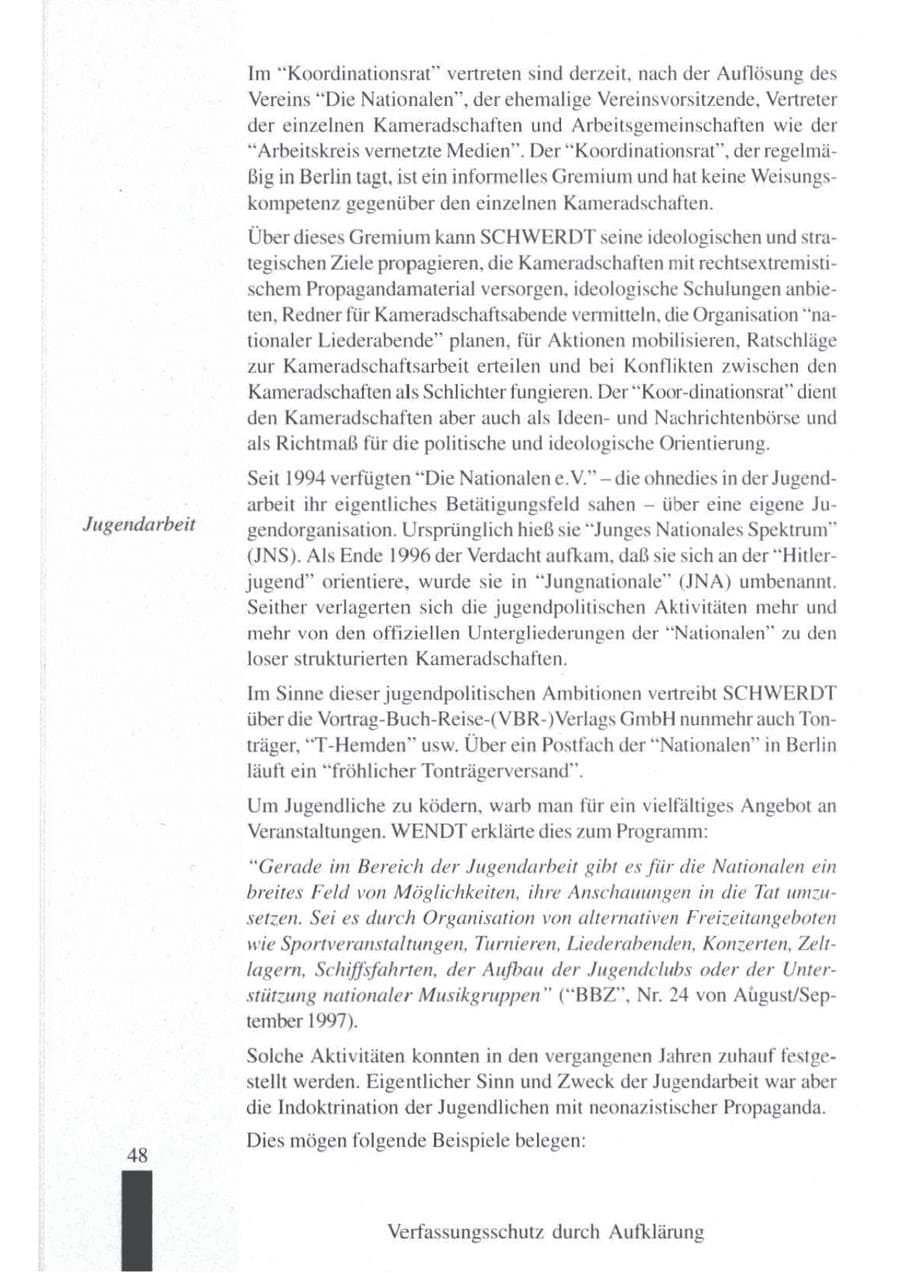 Seite 50 des Verfassungsschutzbericht 1997 Brandenburg
