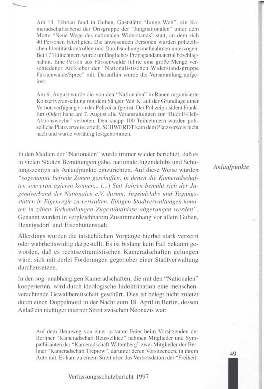 Seite 51 des Verfassungsschutzbericht 1997 Brandenburg