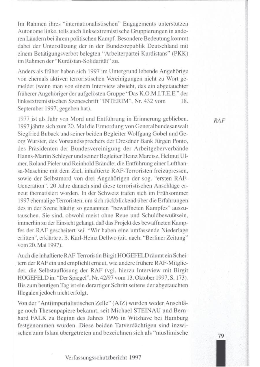 Seite 81 des Verfassungsschutzbericht 1997 Brandenburg