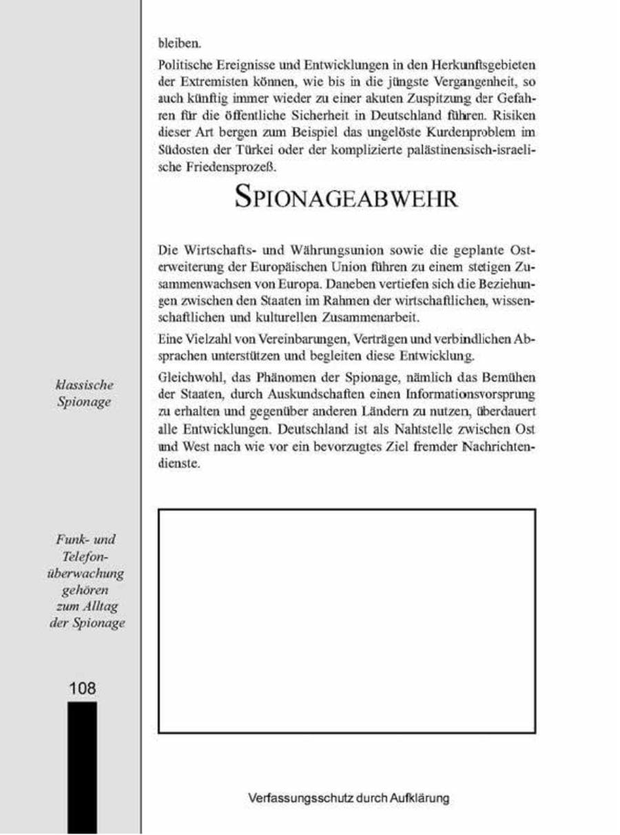Seite 108 des Verfassungsschutzbericht 1998 Brandenburg