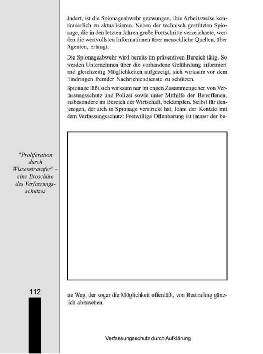 Seite 112 des Verfassungsschutzbericht 1998 Brandenburg