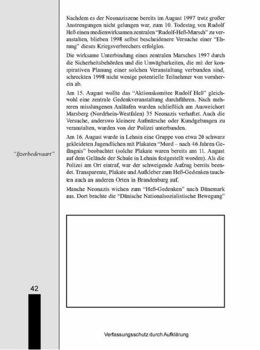 Seite 42 des Verfassungsschutzbericht 1998 Brandenburg