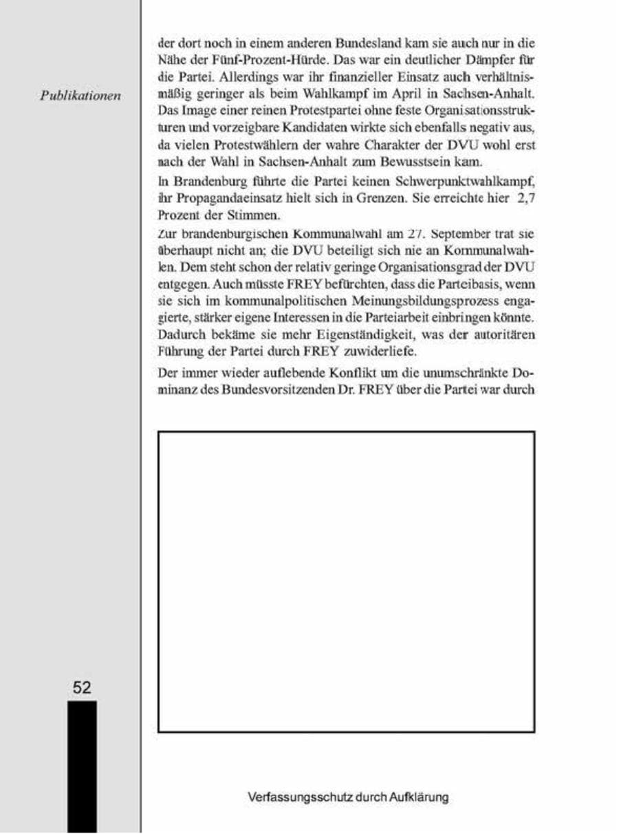 Seite 52 des Verfassungsschutzbericht 1998 Brandenburg