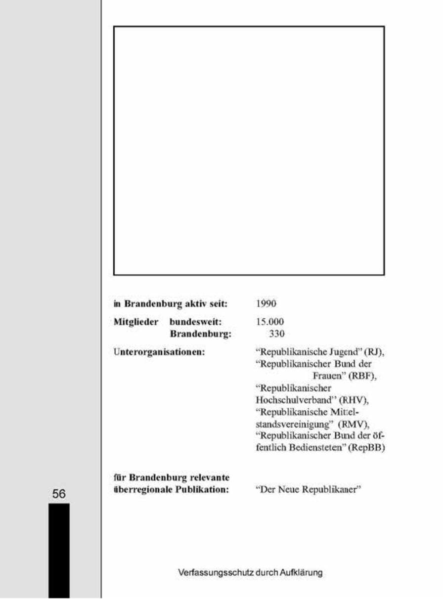 Seite 56 des Verfassungsschutzbericht 1998 Brandenburg