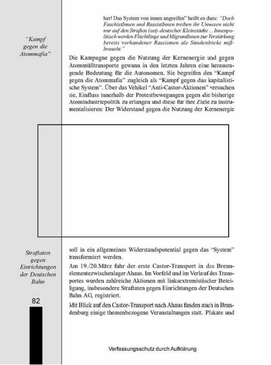 Seite 82 des Verfassungsschutzbericht 1998 Brandenburg