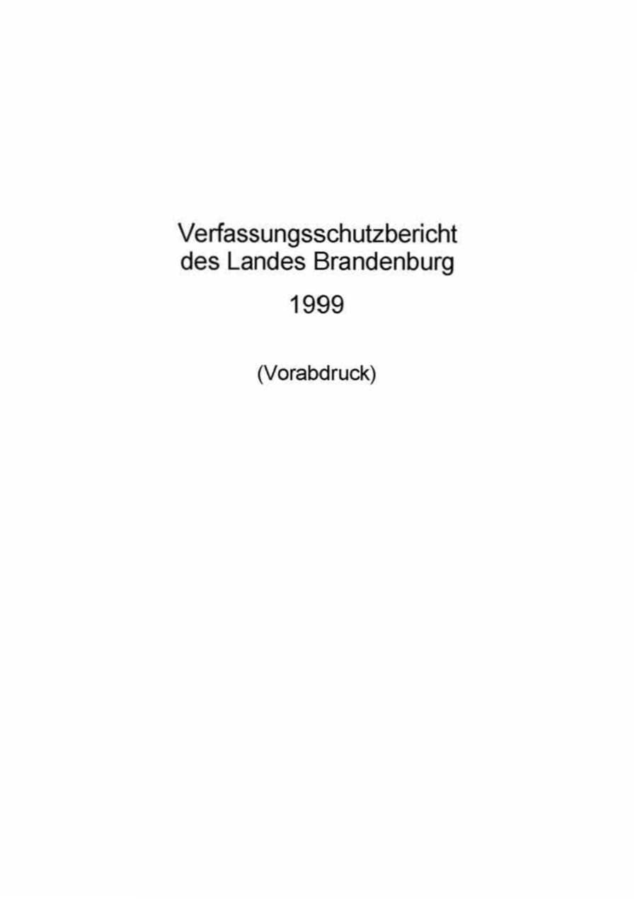 Seite 3 des Verfassungsschutzbericht 1999 Brandenburg