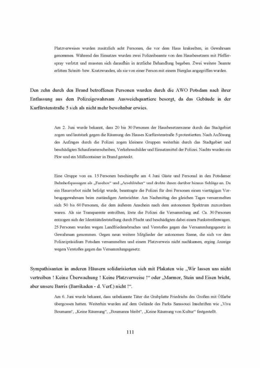 Seite 111 des Verfassungsschutzbericht 2000 Brandenburg