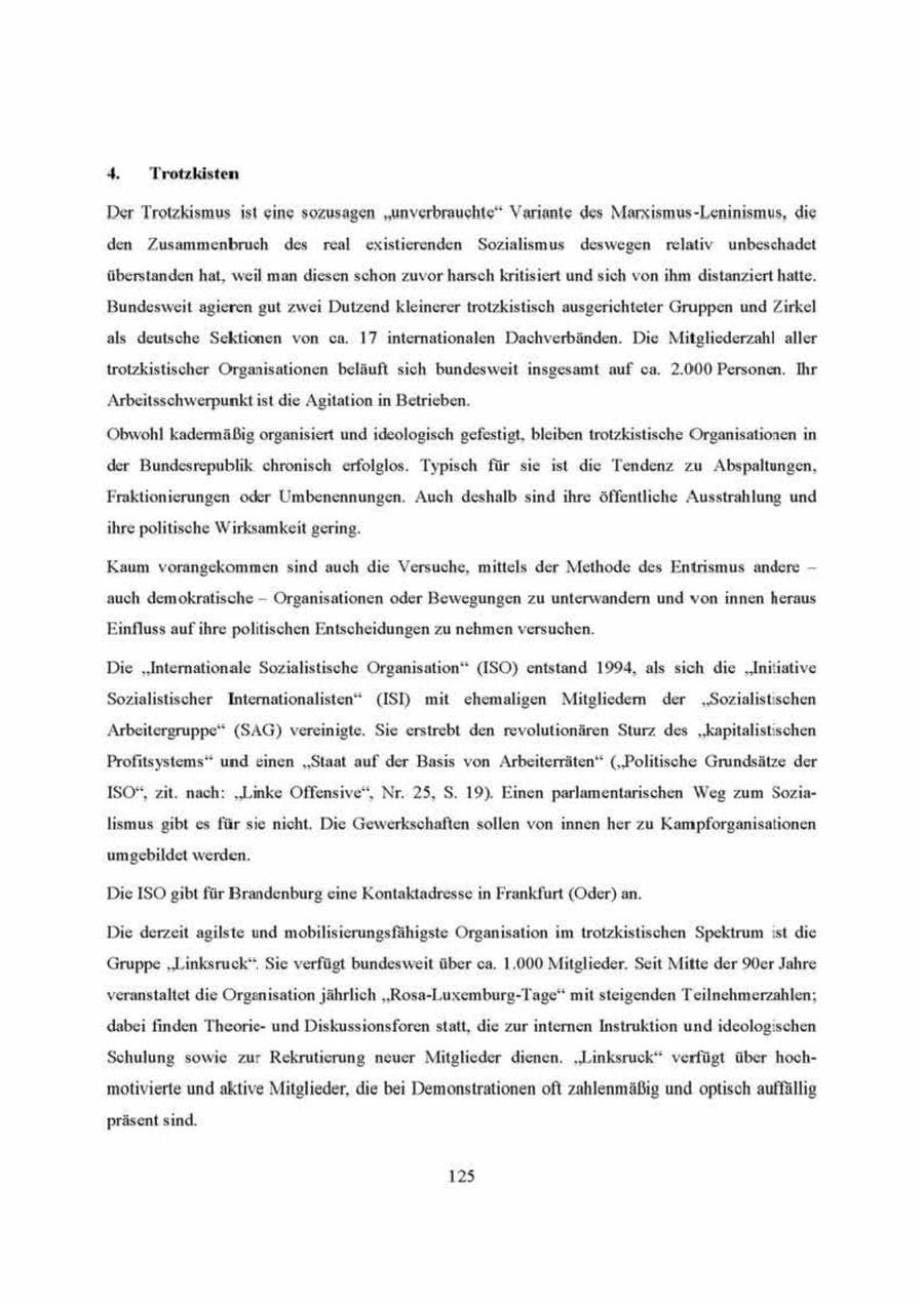 Seite 125 des Verfassungsschutzbericht 2000 Brandenburg