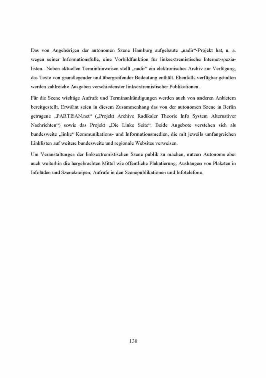 Seite 130 des Verfassungsschutzbericht 2000 Brandenburg