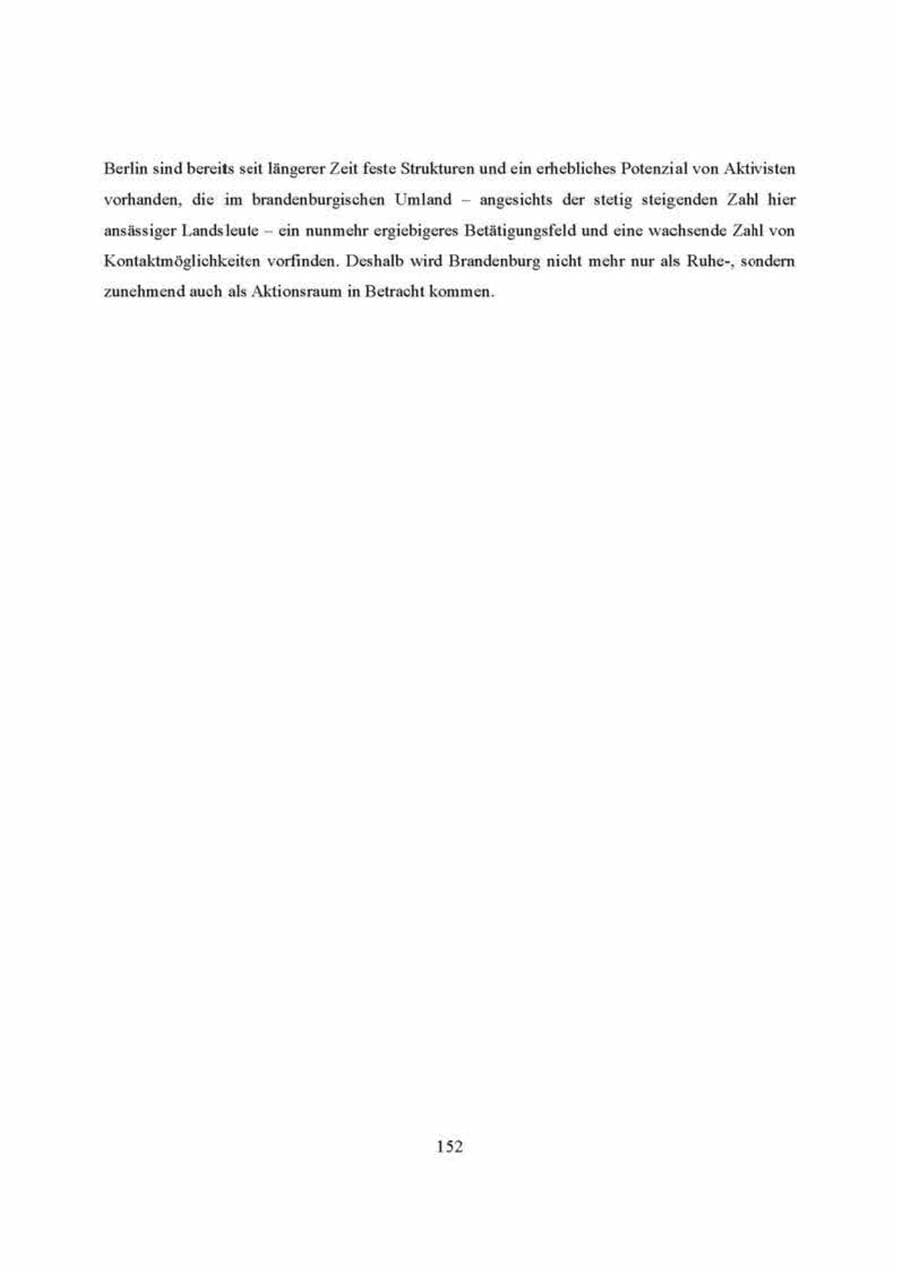 Seite 152 des Verfassungsschutzbericht 2000 Brandenburg