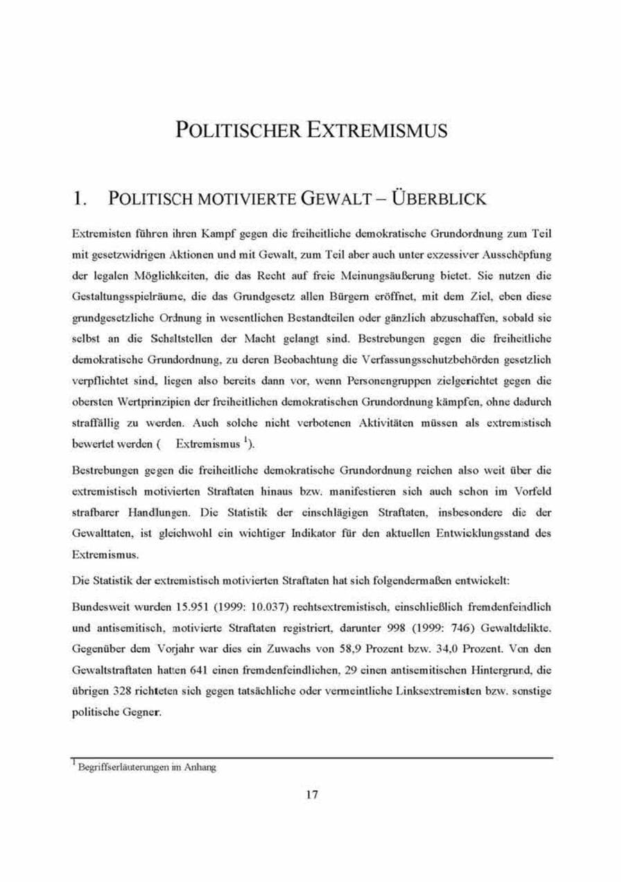 Seite 17 des Verfassungsschutzbericht 2000 Brandenburg