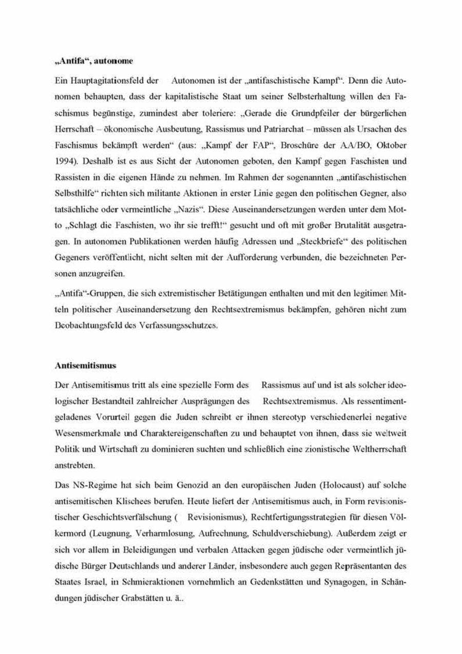 Seite 165 des Verfassungsschutzbericht 2000 Brandenburg