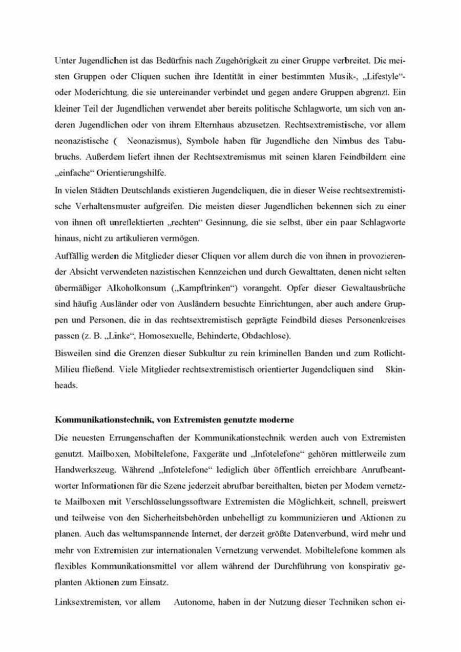 Seite 170 des Verfassungsschutzbericht 2000 Brandenburg
