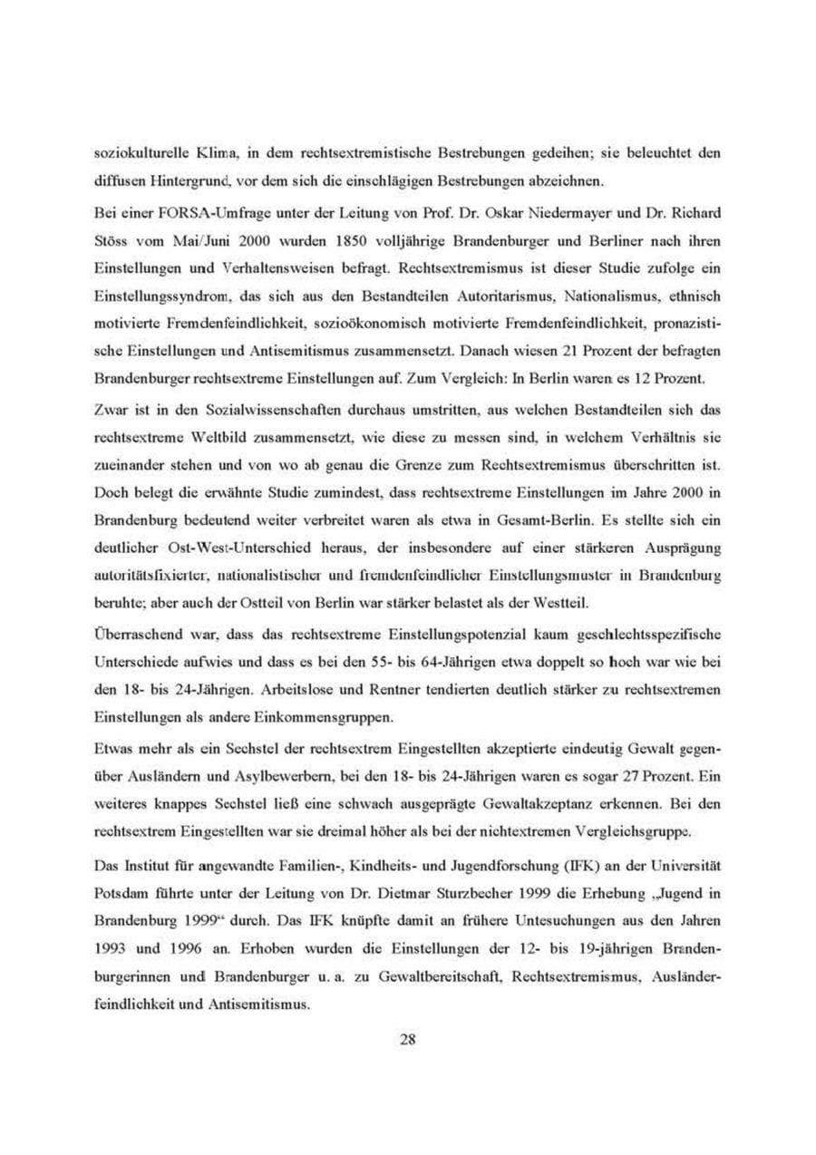 Seite 28 des Verfassungsschutzbericht 2000 Brandenburg