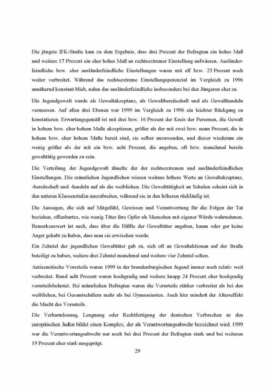 Seite 29 des Verfassungsschutzbericht 2000 Brandenburg