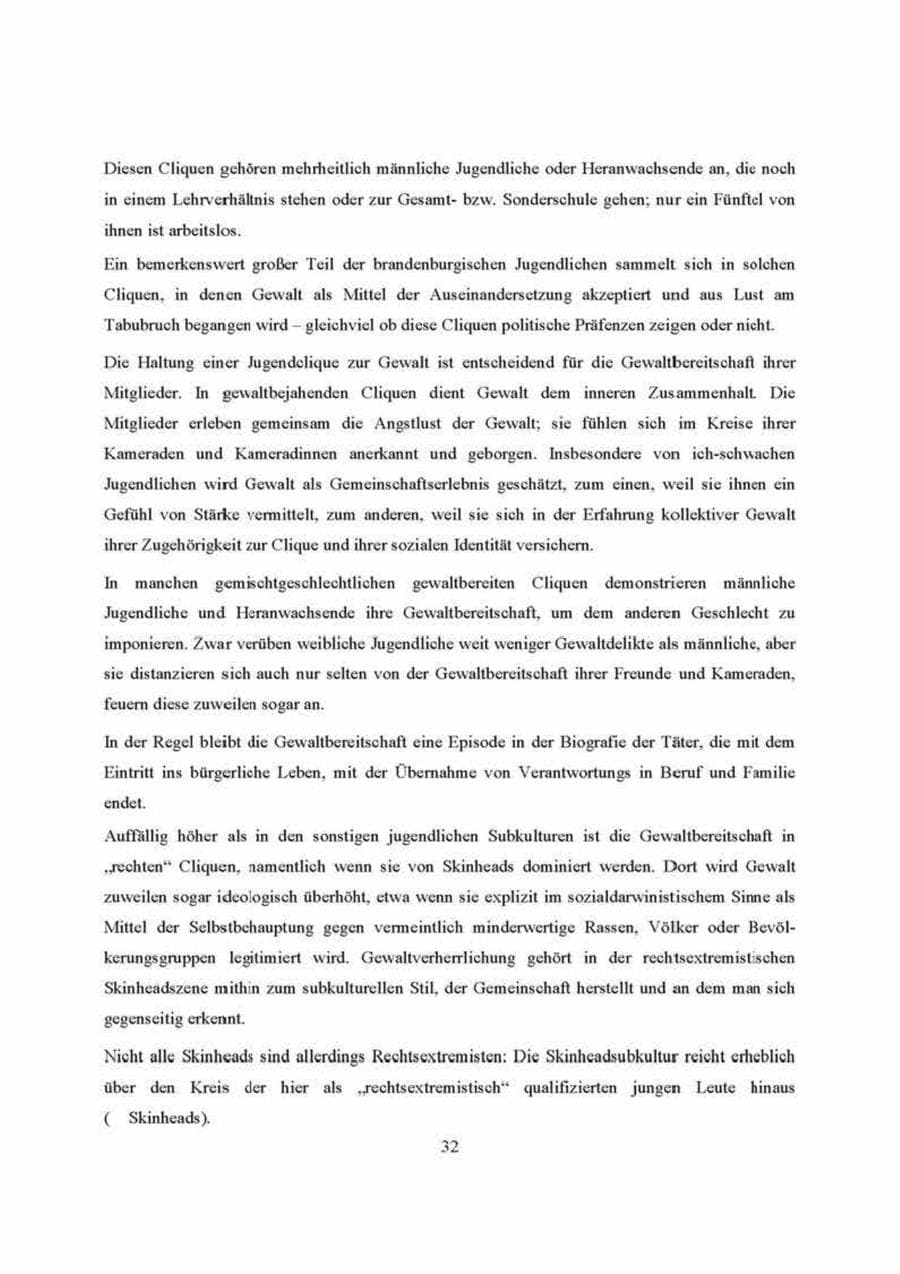 Seite 32 des Verfassungsschutzbericht 2000 Brandenburg