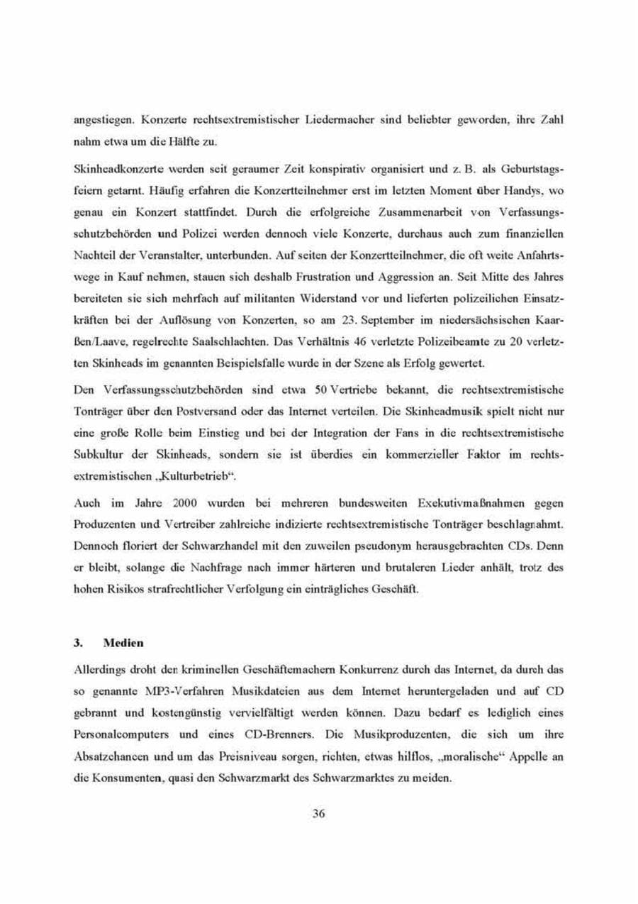 Seite 36 des Verfassungsschutzbericht 2000 Brandenburg
