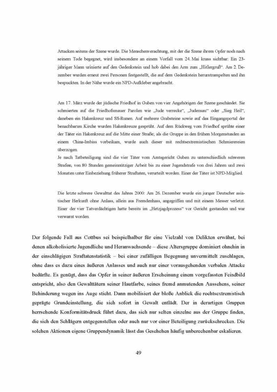 Seite 49 des Verfassungsschutzbericht 2000 Brandenburg