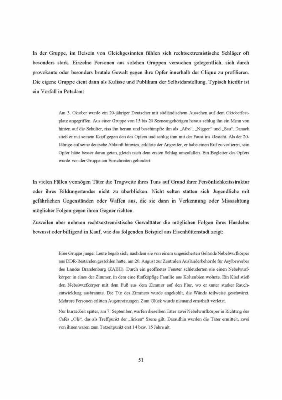 Seite 51 des Verfassungsschutzbericht 2000 Brandenburg